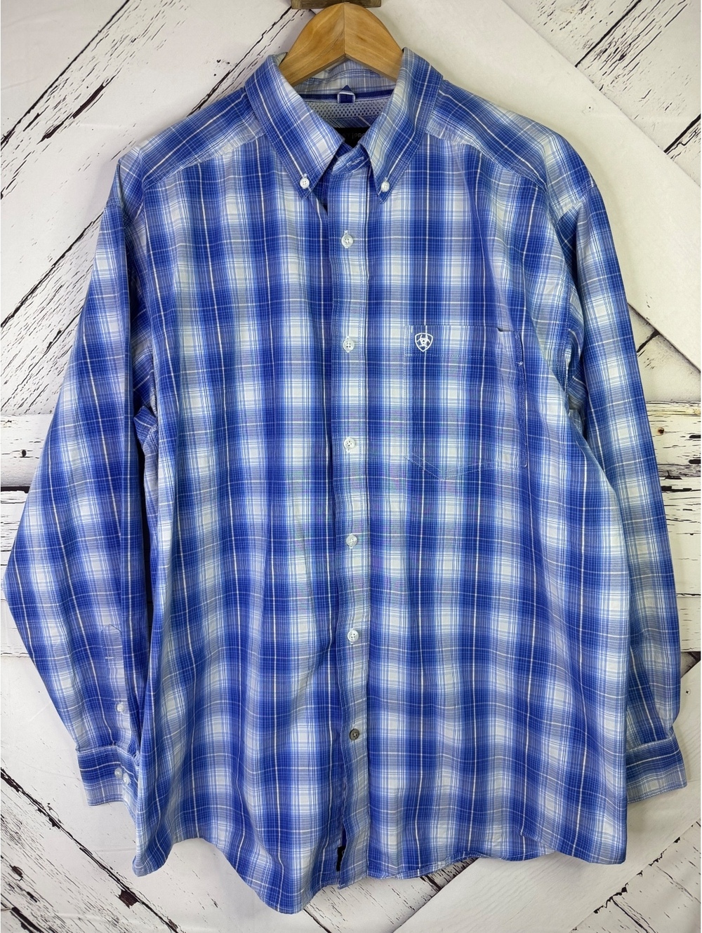 Ariat Pro Series Long Sleeve Western Workwear Plaid Button Down Shirt Men’s XL